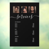 Menu Moderne Photo Collage Black Spa Salon Service Raamsticker (Vel 3)