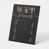 Menu Moderne Photo Collage Black Spa Salon Service Reclamebord Met Voetstuk (Voorkant)