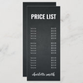 Menu Moderne prijslijst voor zwart-wit en zwart-wi (Voorkant / Achterkant)