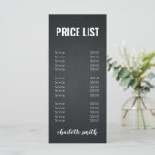 Menu Moderne prijslijst voor zwart-wit en zwart-wi (Staand voorkant)