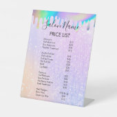 Menu Moderne regenboogholografische prijs Reclamebord Met Voetstuk (Voorkant)