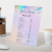 Menu Moderne regenboogholografische prijs Reclamebord Met Voetstuk (Insitu)