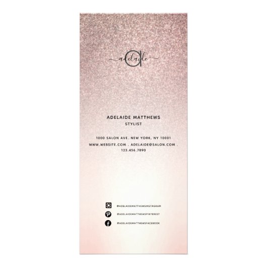 Menu Moderne Roos Gold Glitter Spa Salon Price Lis (Voorkant)