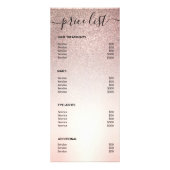 Menu Moderne Roos Gold Glitter Spa Salon Price Lis (Achterkant)