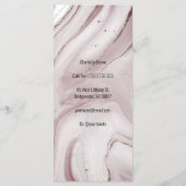 Menu Moderne roze goudmarmer Logo Salon Prijslijst (Achterkant)