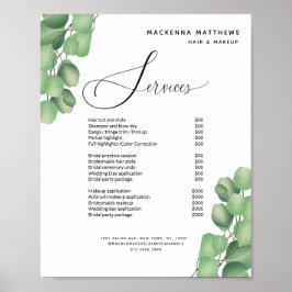 Menu Moderne service voor prijslijst met olievlek- Poster