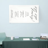 Menu Moderne Sip Sip Hooray Calligraphy Fabric Bar Spandoek (Beurs)