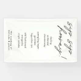 Menu Moderne Sip Sip Hooray Calligraphy Fabric Bar Spandoek