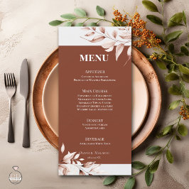 Menu Moderne terracotta geschetst blad