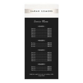 Menu Moderne, zilveren striped zwarte lijst met pr