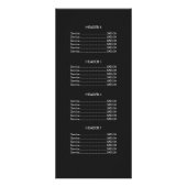 Menu Moderne, zilveren striped zwarte lijst met pr (Achterkant)