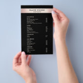 Menu Moderne zwarte goudprijslijst voor Rozen (Hand)