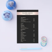 Menu Moderne zwarte goudprijslijst voor Rozen (Enkel)