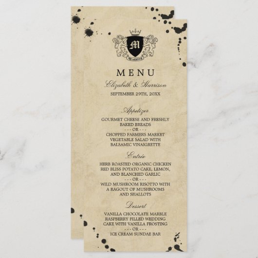 Menu  monogram en gordijngordijn (Voorkant / Achterkant)