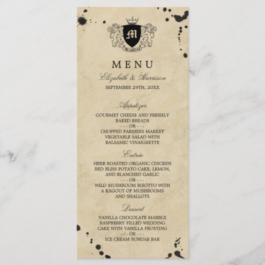 Menu  monogram en gordijngordijn (Voorkant)