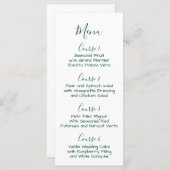 menu Monogramm Crest Forest Green Wedding (Voorkant / Achterkant)