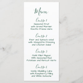 menu Monogramm Crest Forest Green Wedding
