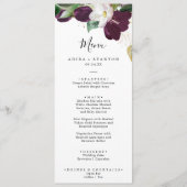 Menu Moody Paarse Blooms Weddenschap (Voorkant)