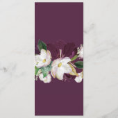 Menu Moody Paarse Blooms Weddenschap (Achterkant)