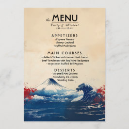 Menu + mooie tekst Japanse Harmonie met Fuji