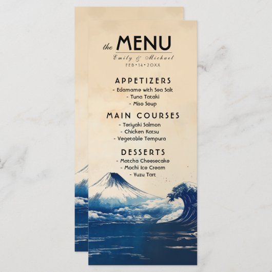 Menu + mooie tekst Japanse Harmonie met Fuji (Voorkant / Achterkant)