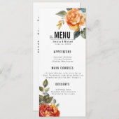Menu + mooie tekst Marble Dreams Oranje Roos (Voorkant / Achterkant)