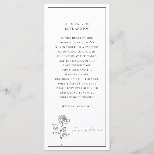 Menu + mooie tekst Tijdloze bloei (Achterkant)