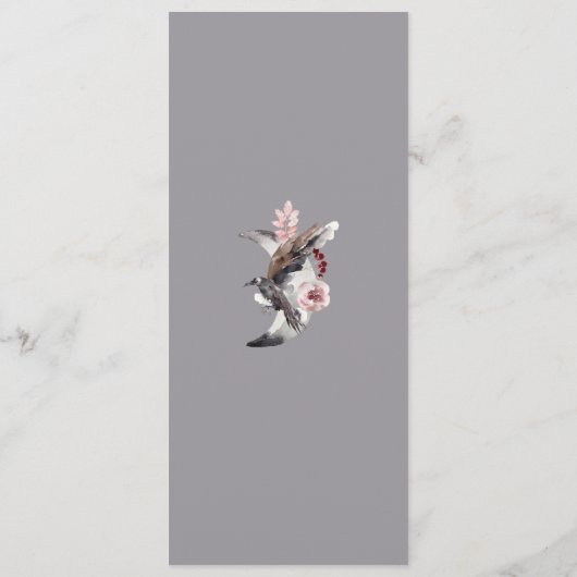 Menu Moon and Raven Waterverf Wedding (Achterkant)