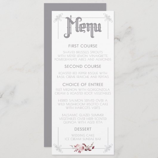 Menu Moon and Raven Waterverf Wedding (Voorkant / Achterkant)