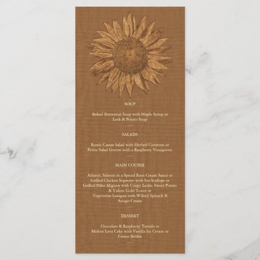 Menu Naherfst Sunflower (Voorkant)