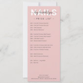 Menu Nail Salon Price List Services Kaart (Voorkant)