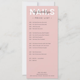 Menu Nail Salon Price List Services Kaart