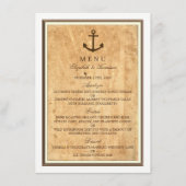 Menu Nautical Anchor Framed  Paper Wedding (Voorkant)