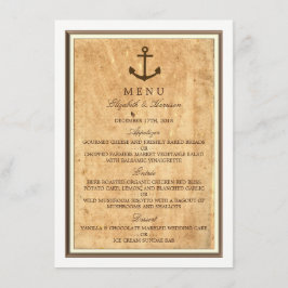 Menu Nautical Anchor Framed  Paper Wedding
