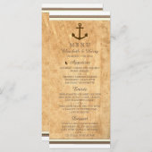 Menu Nautical Anchor Framed  Paper Wedding (Voorkant / Achterkant)