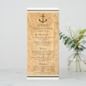 Menu Nautical Anchor Framed  Paper Wedding (Staand voorkant)