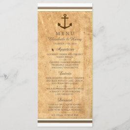 Menu Nautical Anchor Framed  Paper Wedding