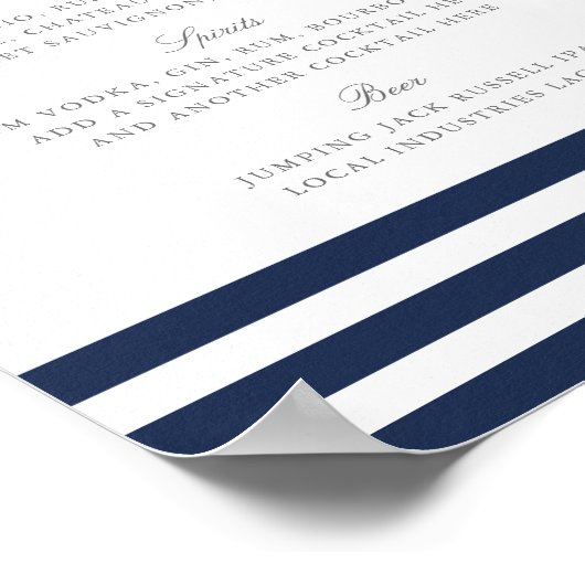 Menu Nautical Anchor Wedding Bar Poster (Hoek)
