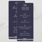 Menu Nautical Wedding met Blue Anchors (Voorkant / Achterkant)