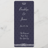 Menu Nautical Wedding met Blue Anchors (Achterkant)