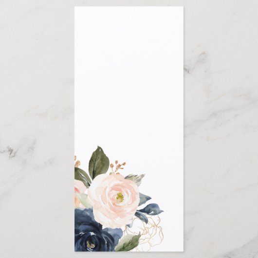 Menu Navy and Blush Pink Wedding (Achterkant)