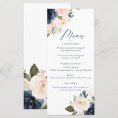 Menu Navy and Blush Pink Wedding (Voorkant / Achterkant)