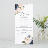 Menu Navy and Blush Pink Wedding (Staand voorkant)