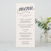 Menu Navy and Cream Calligraphy (Staand voorkant)