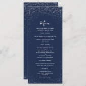 Menu Navy and Silver Faux Foil (Voorkant / Achterkant)