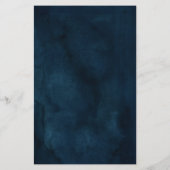 Menu Navy Blue Dusty Blush Pink Floral Wedding (Achterkant)