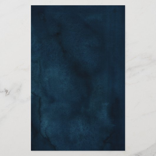 Menu Navy Blue Dusty Blush Pink Floral Wedding (Achterkant)