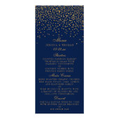 Menu Navy Blue & Glam Gold Confetti Wedding (Voorkant)