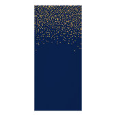 Menu Navy Blue & Glam Gold Confetti Wedding (Achterkant)