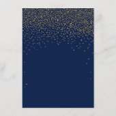 Menu Navy Blue & Glam Gold Confetti Wedding (Achterkant)